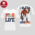 Broncos For Life I Bleed Blue And Orange Two Sided - Adult & Kids T-Shirts, Sweatshirts & Hoodies apparel design preview 1