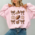 Brown Coquette Bow Football Girly Team Game Day - Adult & Kids T-Shirts, Sweatshirts & Hoodies apparel design preview 1