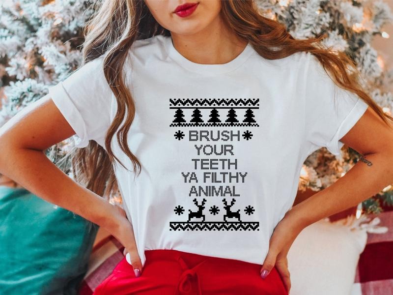 Brush Your Teeth Ya Filthy Animal Ugly Dentist - Adult & Kids T-Shirts, Sweatshirts & Hoodies apparel design preview 1