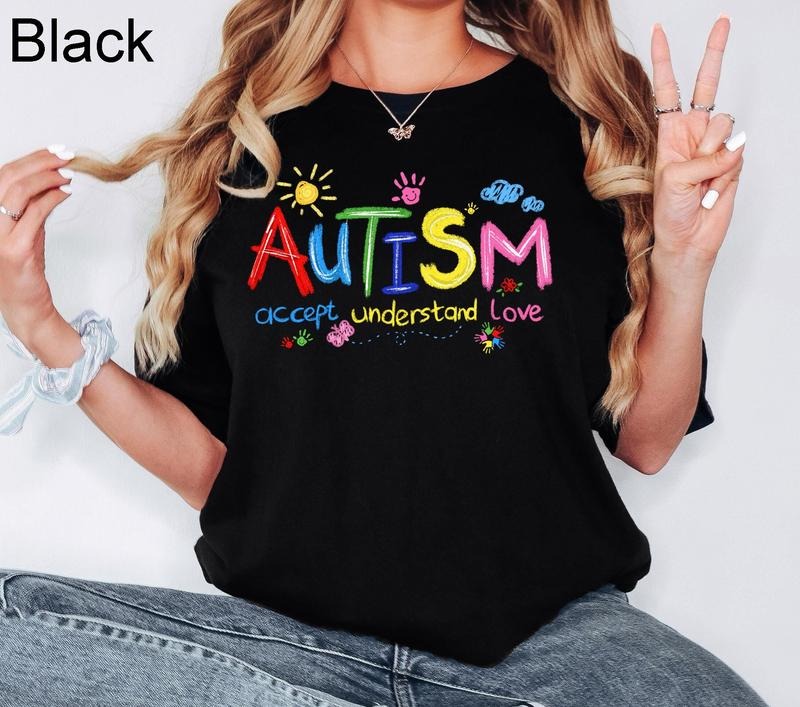 Brushstroke Autism Awareness Puzzle Pieces Month - Adult & Kids T-Shirts, Sweatshirts & Hoodies apparel design preview 1