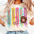 Brushstroke Baseball Drip Coquette Mama Game Day - Adult & Kids T-Shirts, Sweatshirts & Hoodies apparel design preview 1