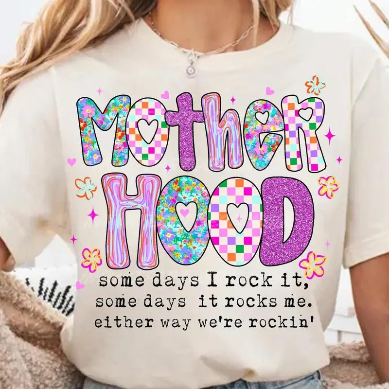 Brushstroke Motherhood Someday Rocks Coquette Bow - Adult & Kids T-Shirts, Sweatshirts & Hoodies apparel design preview 1