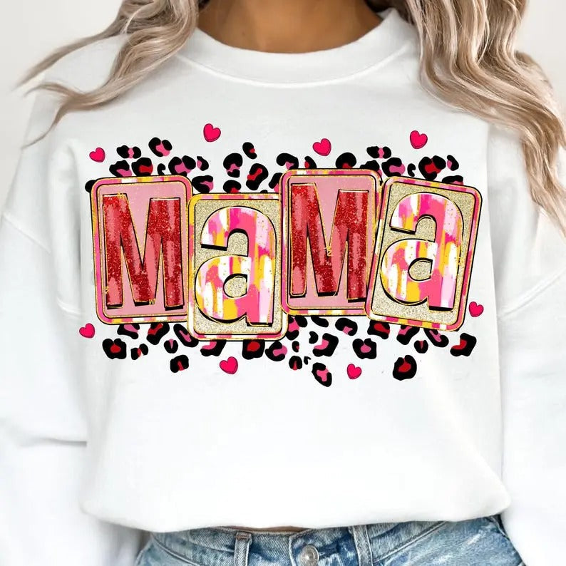 Brushstroke Not Glitter Mama Valentine Mini Heart - Adult & Kids T-Shirts, Sweatshirts & Hoodies apparel design preview 1