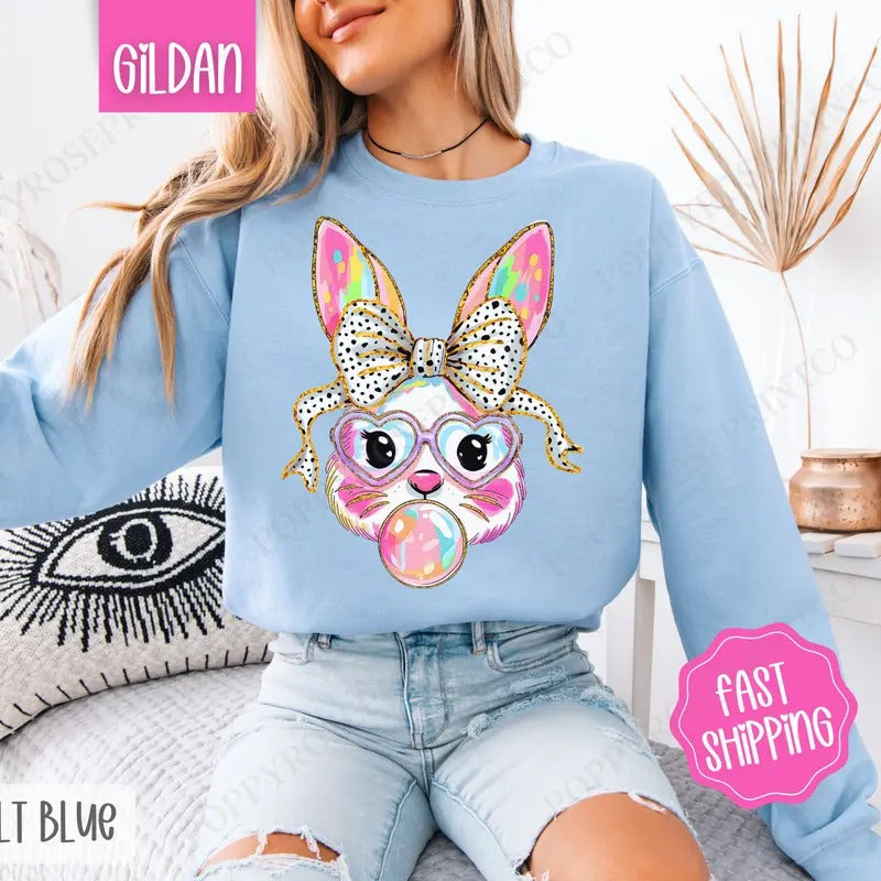 Bubble Bunny Easter Her - Adult & Kids T-Shirts, Sweatshirts & Hoodies apparel design preview 1