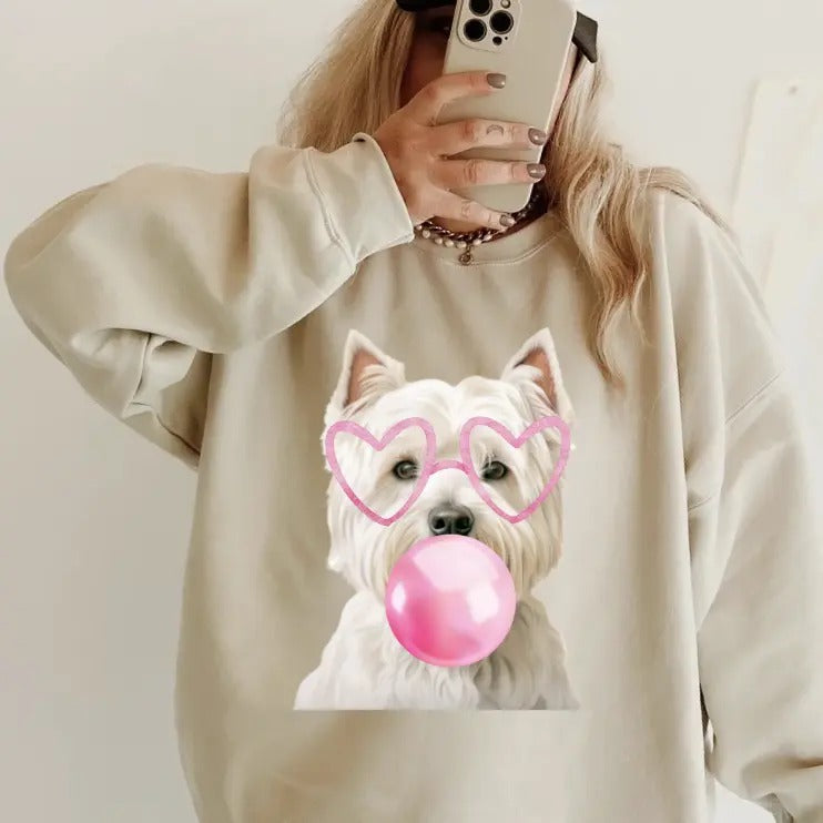Bubblegum Westie Relaxed Fit Printed USA Womenswear - Adult & Kids T-Shirts, Sweatshirts & Hoodies apparel design preview 1