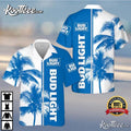 Bud Light Classic Blue Tropical Coconut Tree Hawaiian - Adult & Kids T-Shirts, Sweatshirts & Hoodies apparel design preview 1