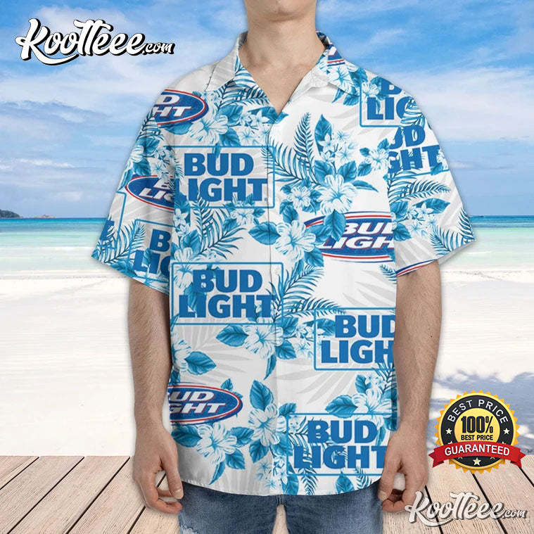 Bud Light Flowers Pattern Beer Lover Hawaiian - Adult & Kids T-Shirts, Sweatshirts & Hoodies apparel design preview 1