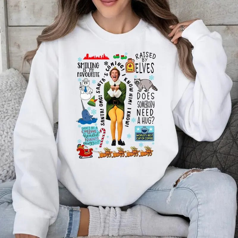 Buddy Elf Quotes Festive Classic Phrases Movie Fans - Adult & Kids T-Shirts, Sweatshirts & Hoodies apparel design preview 1