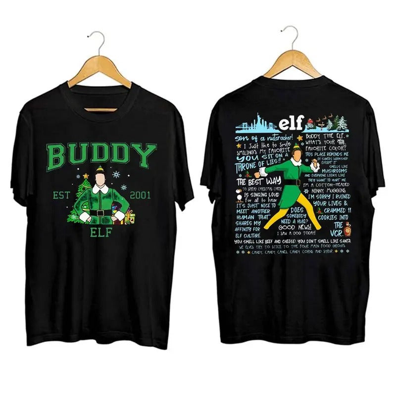 Buddy Elf Movie Xmas 2024 Matching - Adult & Kids T-Shirts, Sweatshirts & Hoodies apparel design preview 1