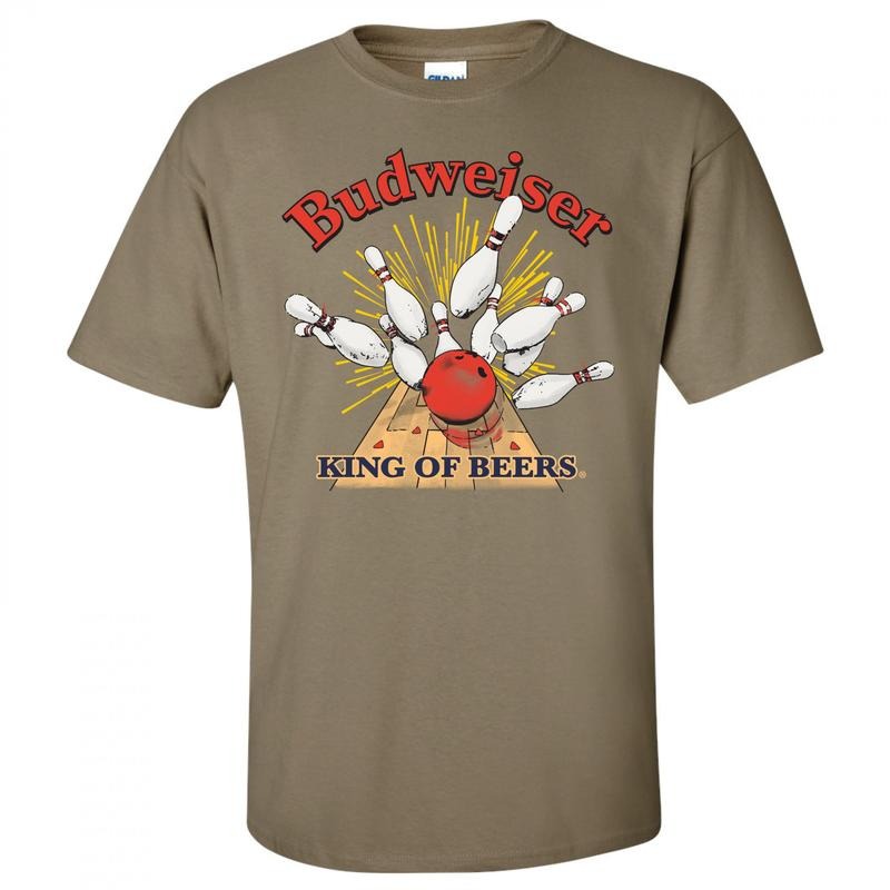 Budweiser Bowling Strike Tan Colorway - Adult & Kids T-Shirts, Sweatshirts & Hoodies apparel design preview 1