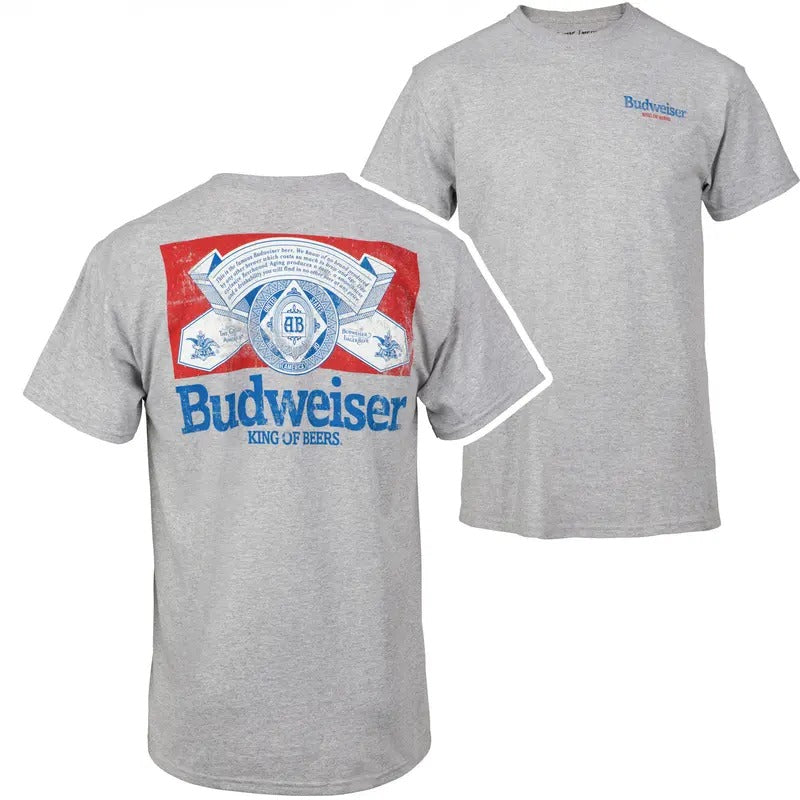 Budweiser Distressed Logo Front Back Print - Adult & Kids T-Shirts, Sweatshirts & Hoodies apparel design preview 1