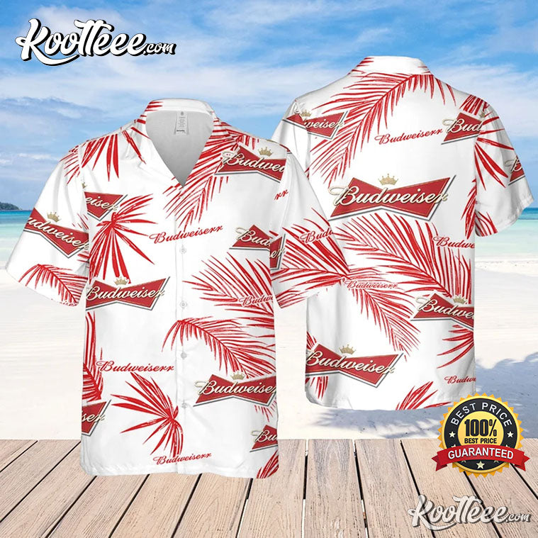 Budweiser Palm Leaves Pattern Hawaiian - Adult & Kids T-Shirts, Sweatshirts & Hoodies apparel design preview 1