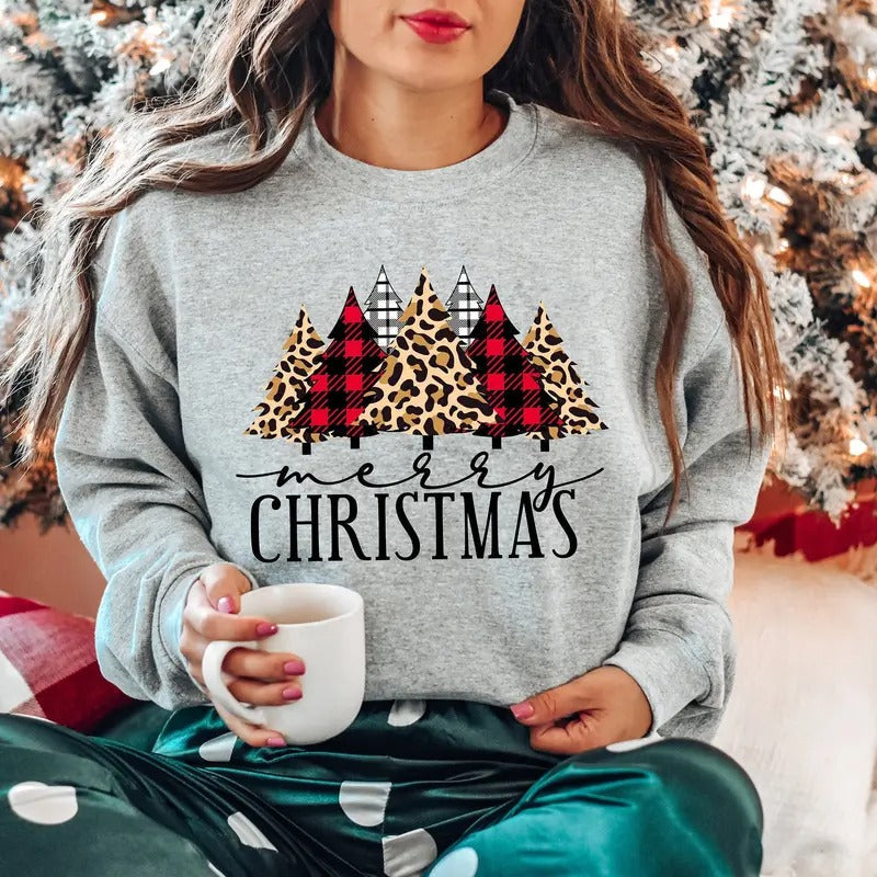 Buffalo Plaid Merry Family .Matching Cotton - Adult & Kids T-Shirts, Sweatshirts & Hoodies apparel design preview 1