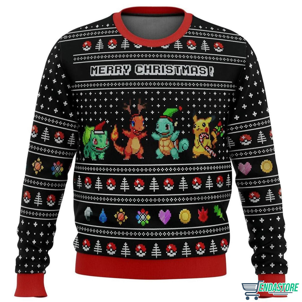 Bulbasaur Charmander 3D Ugly Christmas Sweater - Holiday Gift product image