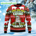 Bulldog They See You When You’re Eating Snacks Ugly Christmas Sweater - Holiday Gift product image