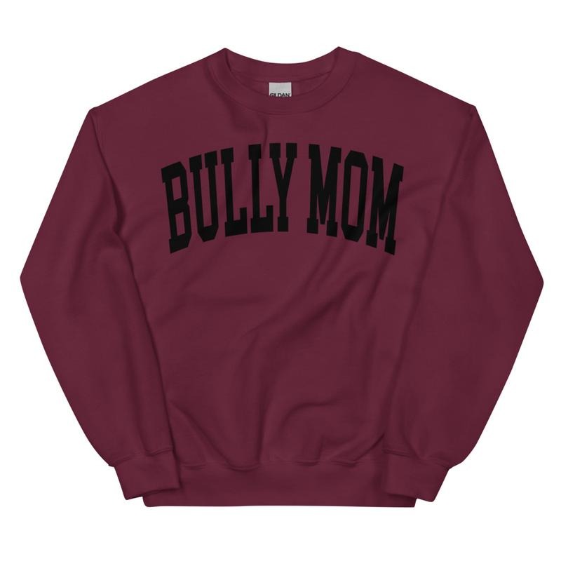 Bully Mom Varsity College Font Cute Dog Mama - Adult & Kids T-Shirts, Sweatshirts & Hoodies apparel design preview 1