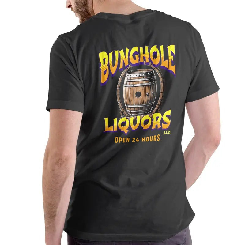 Bunghole Liquors Open 24 Hours Casual Fabric - Adult & Kids T-Shirts, Sweatshirts & Hoodies apparel design preview 1