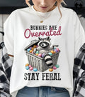 Bunnies Are Overrated Stay Feral Raccoon Easter Funny - Adult & Kids T-Shirts, Sweatshirts & Hoodies apparel design preview 1
