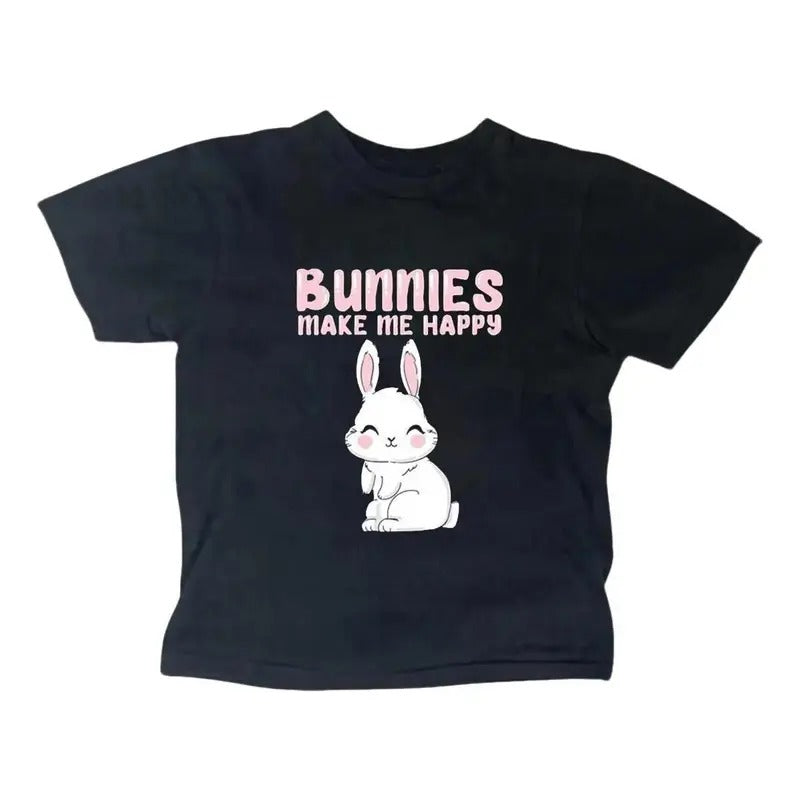 Bunnies Make Me Happy Baby Gothic Emo Girl Top Scene - Adult & Kids T-Shirts, Sweatshirts & Hoodies apparel design preview 1