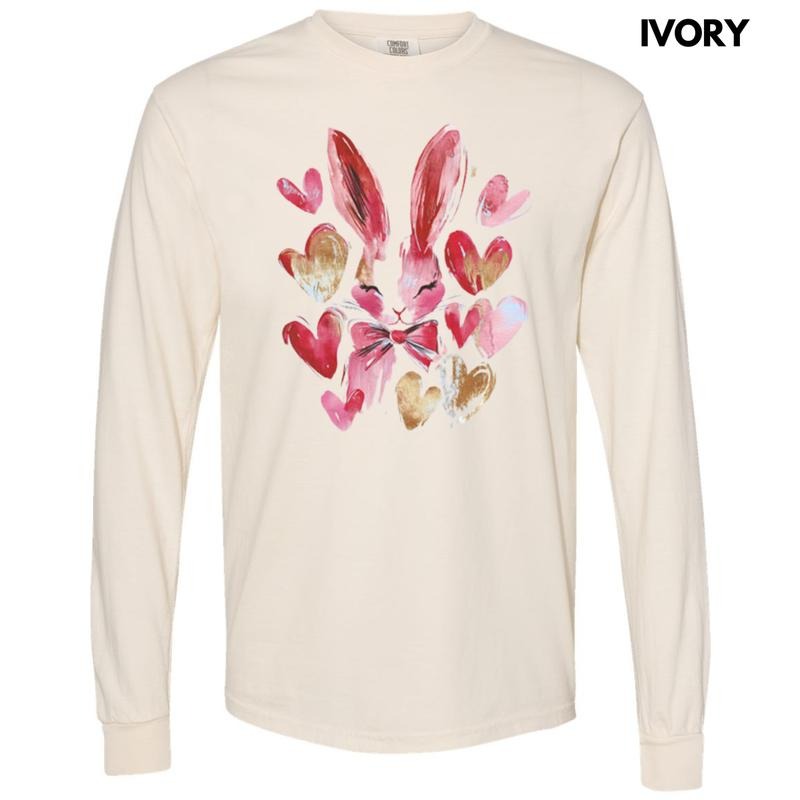Bunny Gold Hearts Comfort Colors - Adult & Kids T-Shirts, Sweatshirts & Hoodies apparel design preview 1