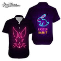 Bunny Neon Pink Happy Easter Day Hawaiian - Adult & Kids T-Shirts, Sweatshirts & Hoodies apparel design preview 1