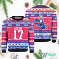 Christmas Bill Josh Allen 17 Football 3D Ugly Christmas Sweater - Holiday Gift product image