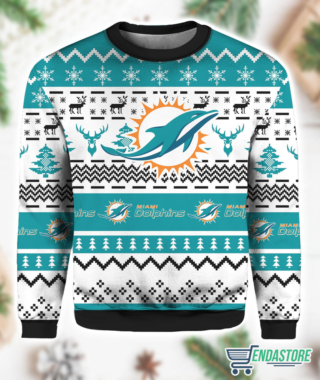 Miami Dolphins Funny Football Team 3D Ugly Christmas Sweater - Holiday Gift product image 2