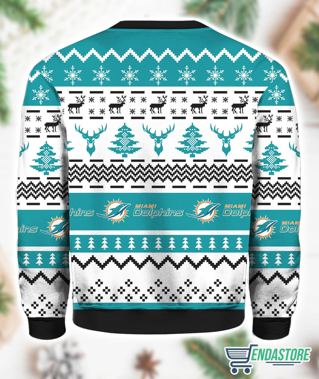 Miami Dolphins Funny Football Team 3D Ugly Christmas Sweater - Holiday Gift product image 3