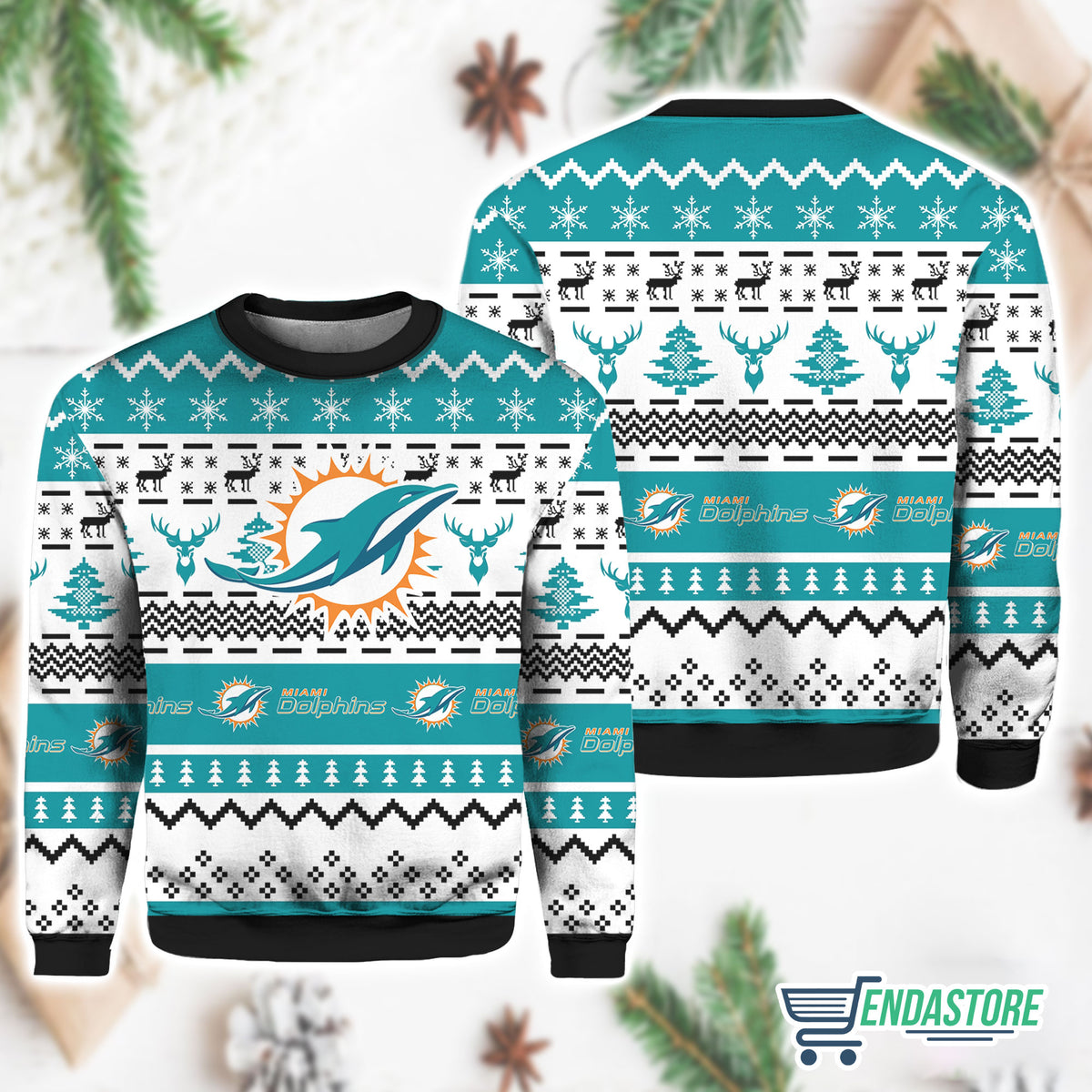 Miami Dolphins Funny Football Team 3D Ugly Christmas Sweater - Holiday Gift product image 4