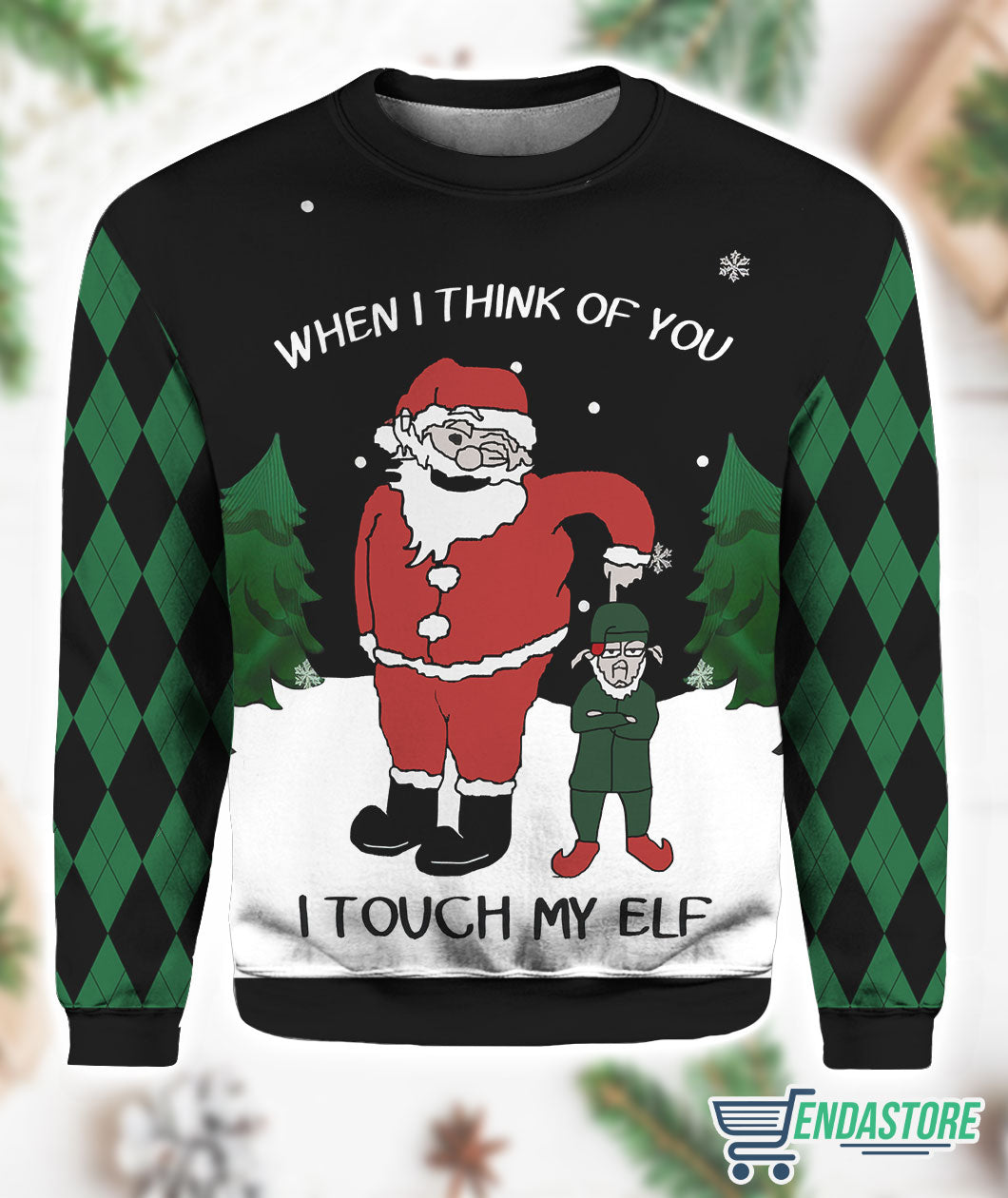 When I Think Of You I Touch My Elf 3D Ugly Christmas Sweater - Holiday Gift product image