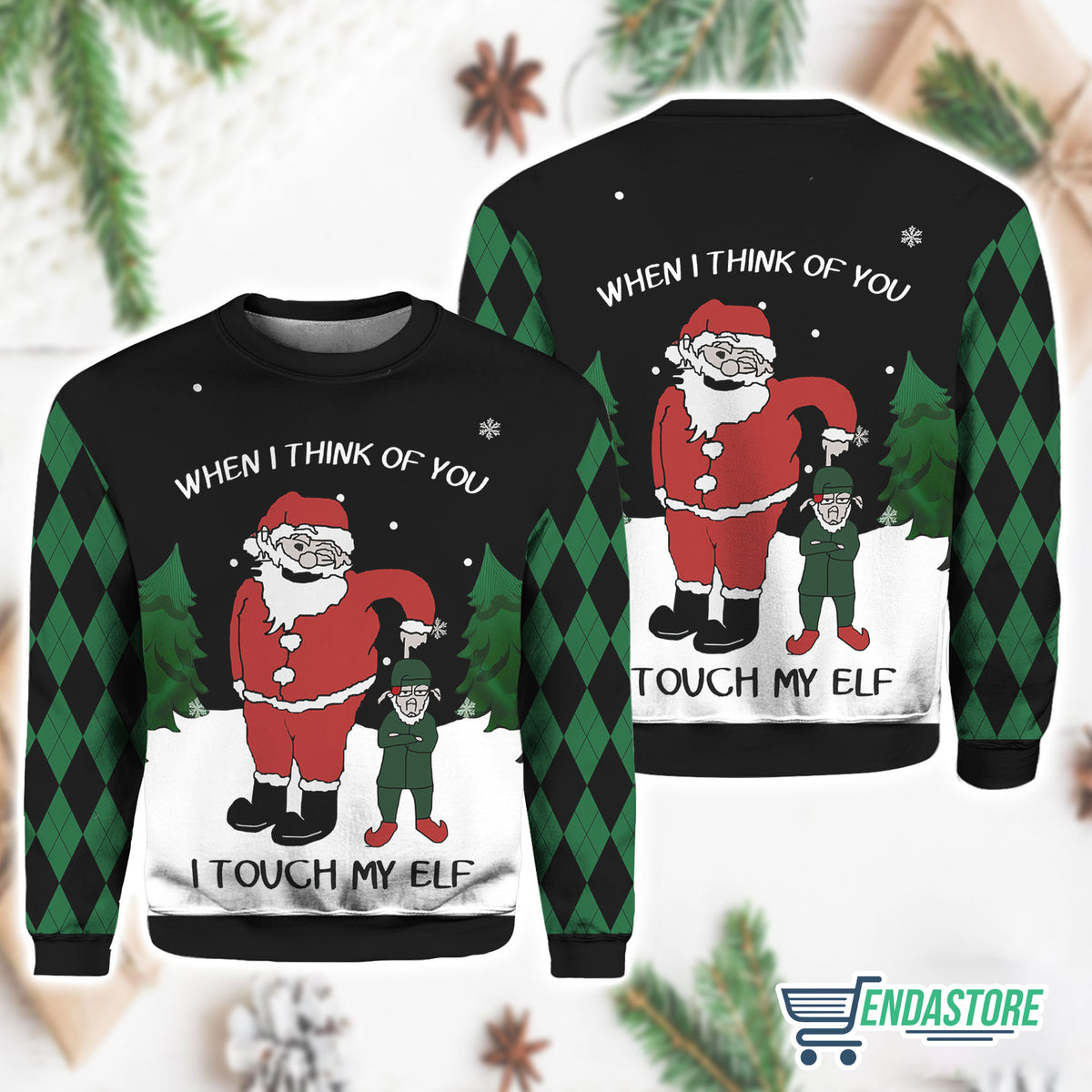 When I Think Of You I Touch My Elf 3D Ugly Christmas Sweater - Holiday Gift product image 3