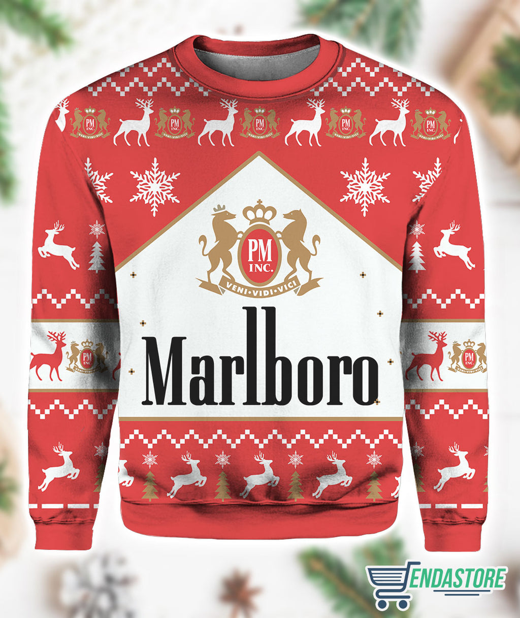 Marlboro Black Menthol Cigarette 3D Ugly Christmas Sweater - Holiday Gift product image 2
