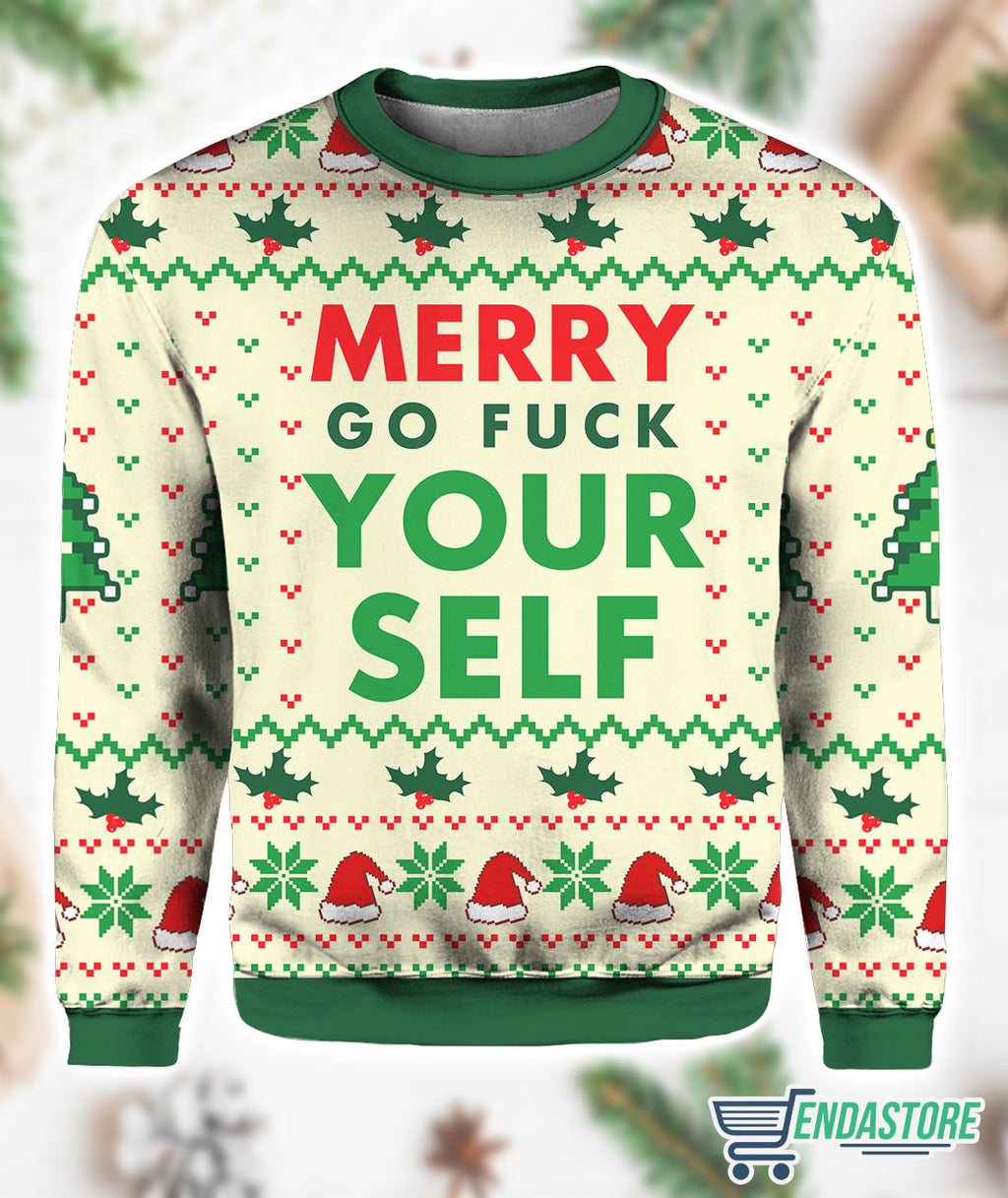 Merry Go F Yourself 3D Ugly Christmas Sweater - Holiday Gift product image