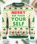 Merry Go F Yourself 3D Ugly Christmas Sweater - Holiday Gift product image