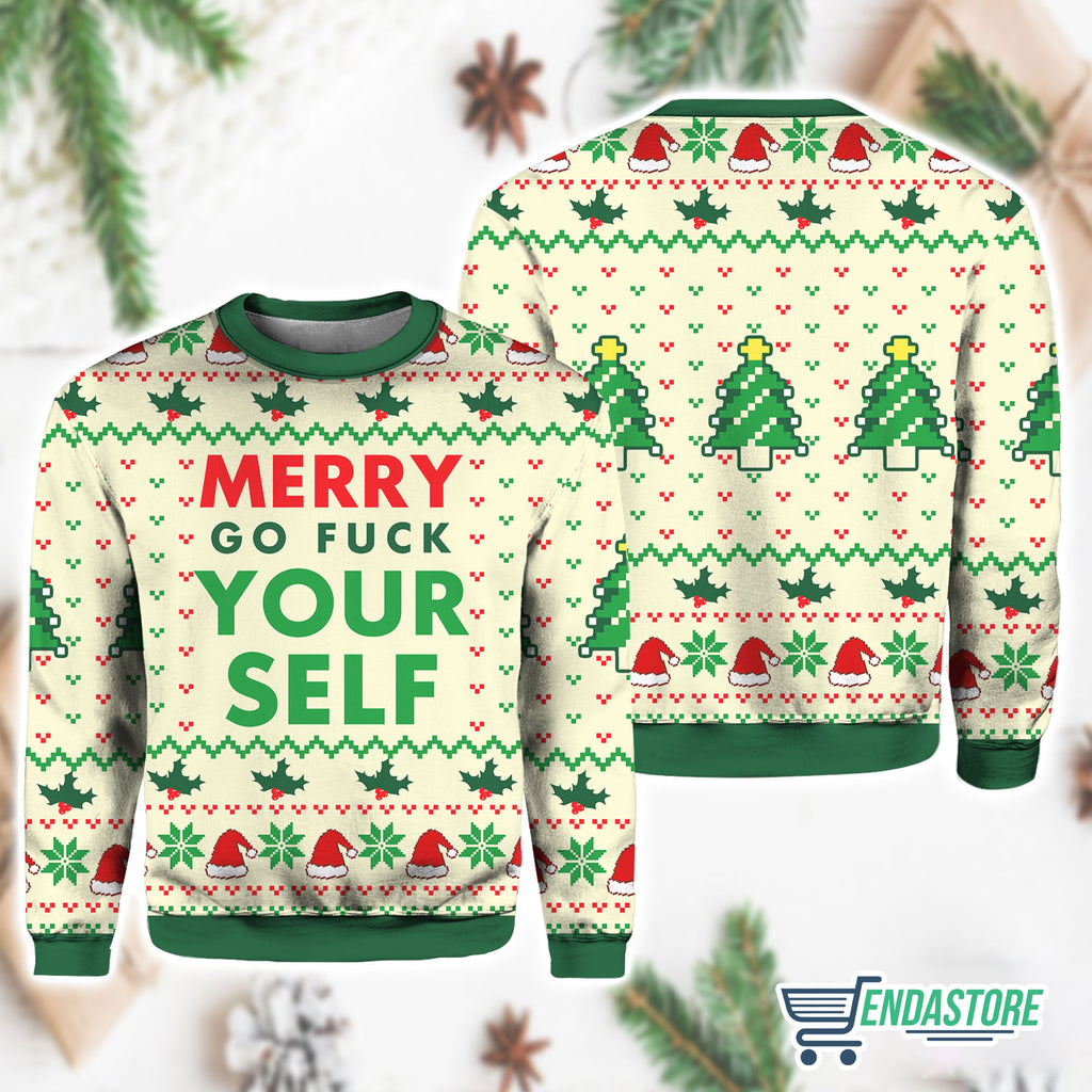 Merry Go F Yourself 3D Ugly Christmas Sweater - Holiday Gift product image 3