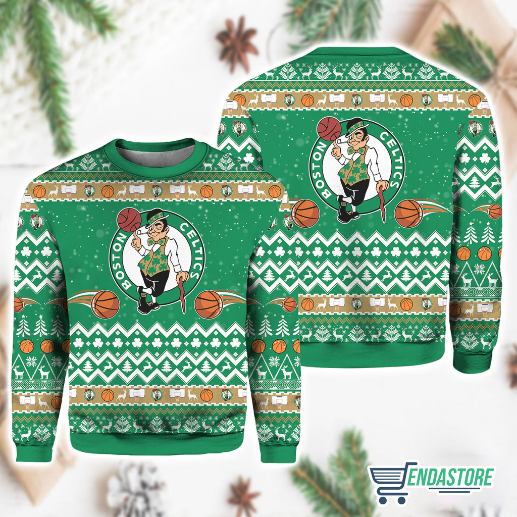 Boston Celtics 3D Ugly Christmas Sweater - Holiday Gift product image 3