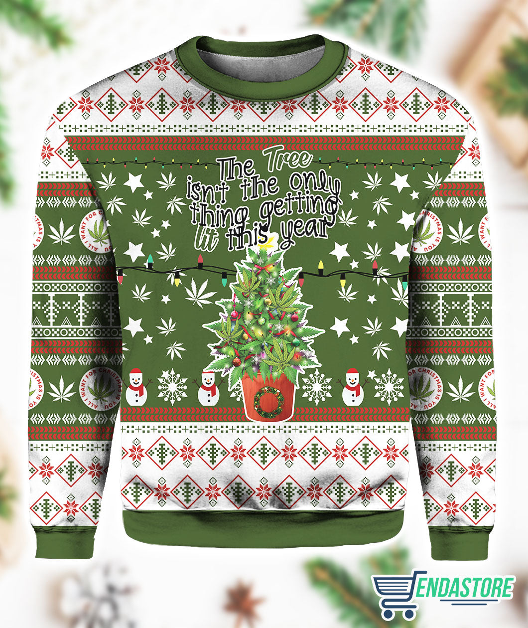 Weed Lit This Year 3D Ugly Christmas Sweater - Holiday Gift product image 2