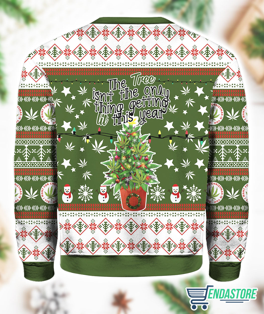 Weed Lit This Year 3D Ugly Christmas Sweater - Holiday Gift product image 3