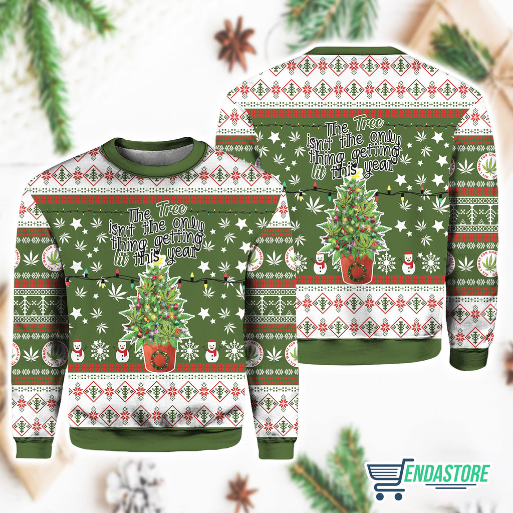 Weed Lit This Year 3D Ugly Christmas Sweater - Holiday Gift product image 4