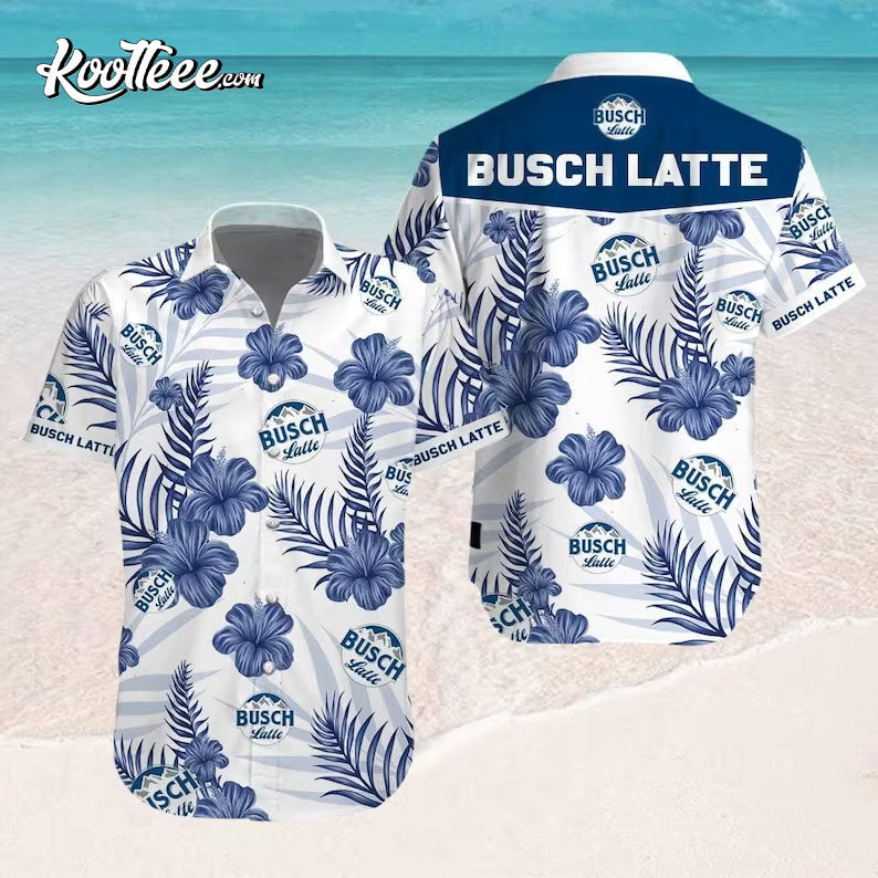 Busch Latte Ver 2 Button Hawaiian - Adult & Kids T-Shirts, Sweatshirts & Hoodies apparel design preview 1