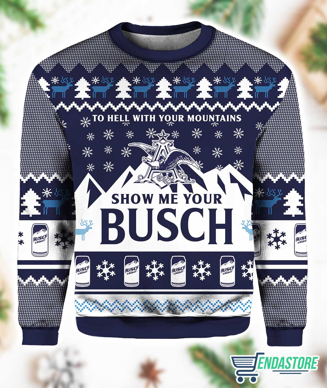 Busch Light Beer 3D Ugly Christmas Sweater - Holiday Gift product image 3
