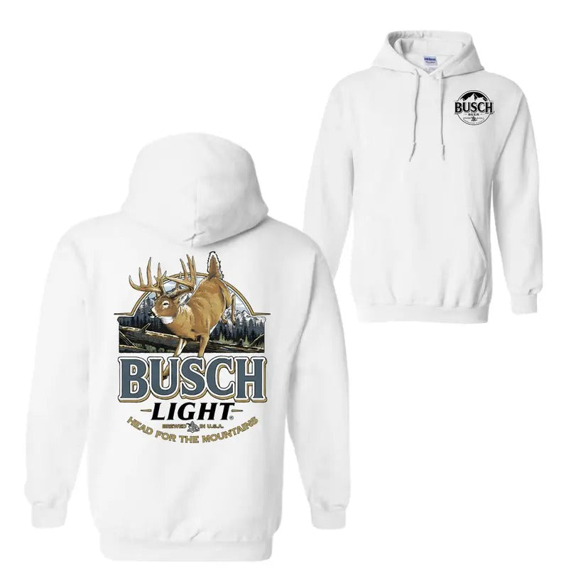 Busch Light Deer Label 2 Sided Vintage Beer Thermal - Adult & Kids T-Shirts, Sweatshirts & Hoodies apparel design preview 1