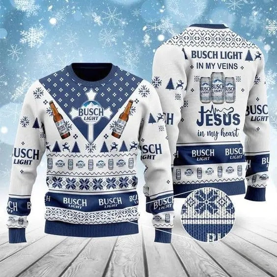 Busch Light My Veins Jesus Heart Ugly - Adult & Kids T-Shirts, Sweatshirts & Hoodies apparel design preview 1