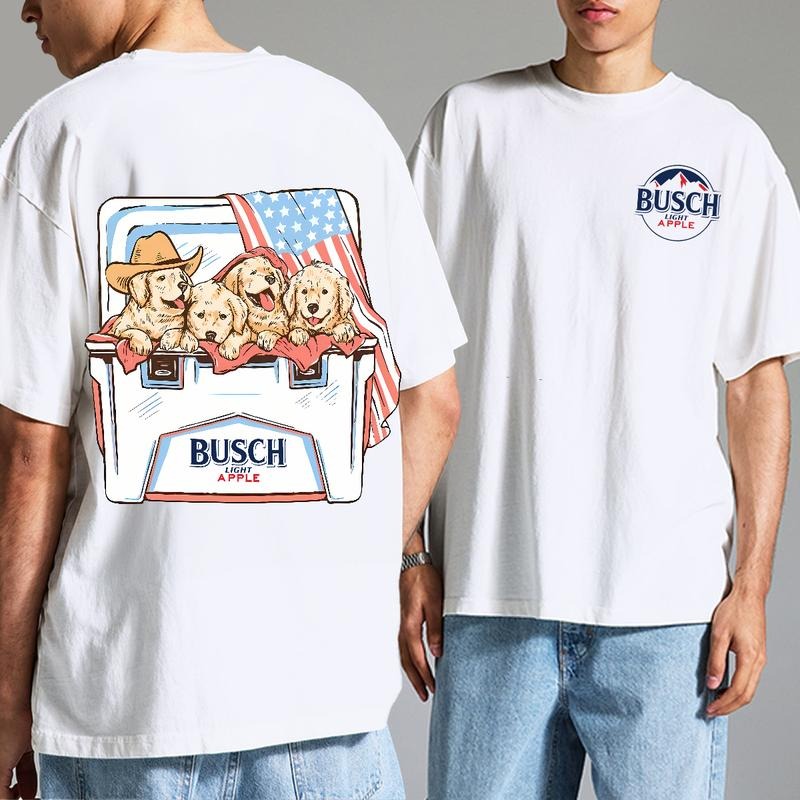 Busch Light Red White Flag - Adult & Kids T-Shirts, Sweatshirts & Hoodies apparel design preview 1