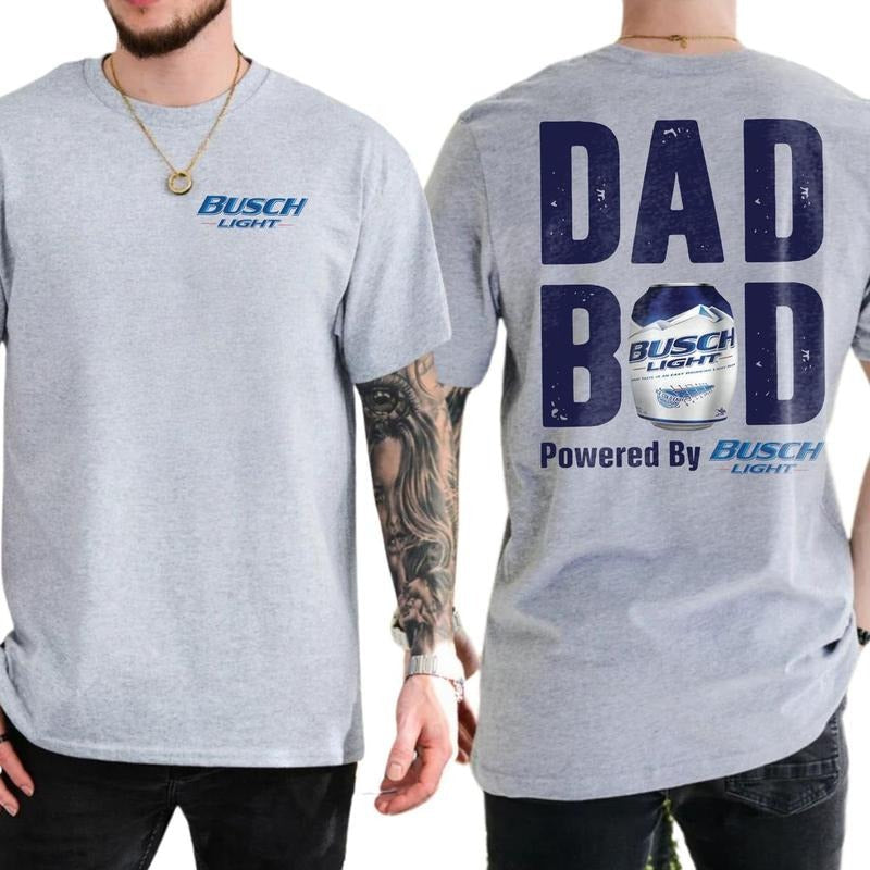 Busch Lite Dad Bod Powered Light 2 Sided Beer Drink - Adult & Kids T-Shirts, Sweatshirts & Hoodies apparel design preview 1