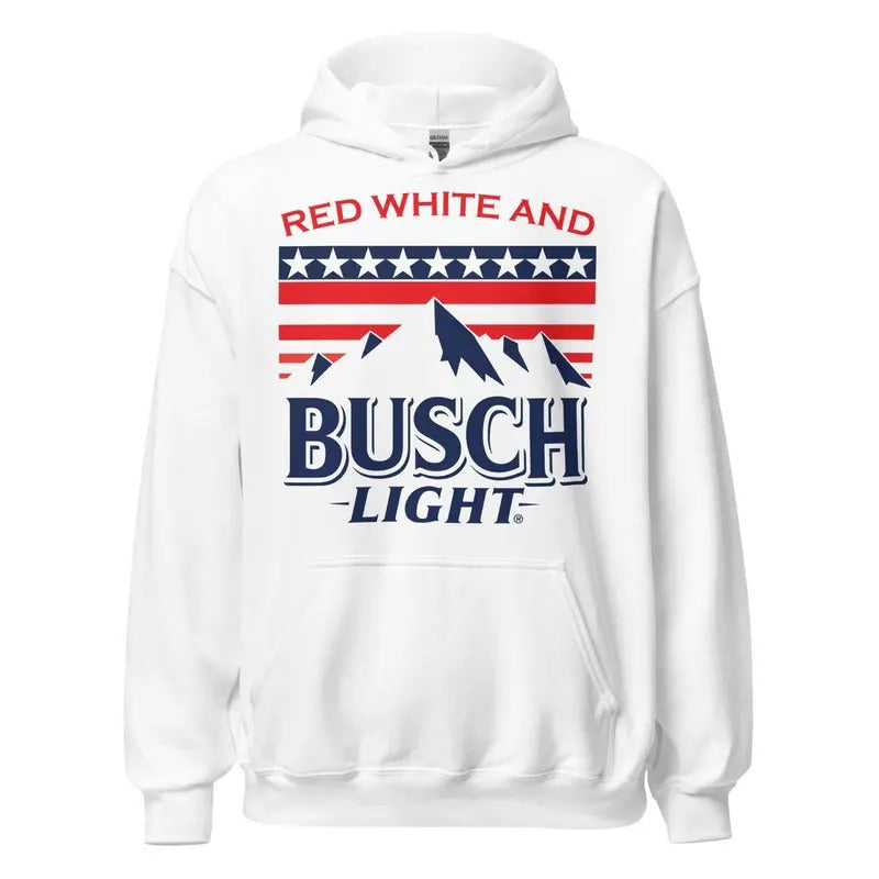 Busch Red White Light Hot Trend Tiktok Shop - Adult & Kids T-Shirts, Sweatshirts & Hoodies apparel design preview 1