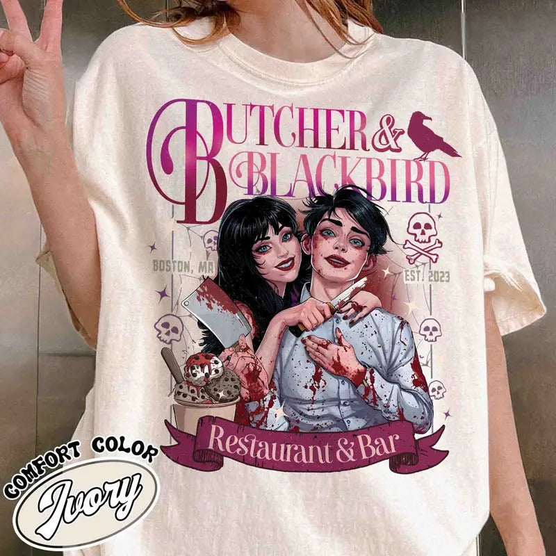 Butcher Blackbird Book Lover Dark Romance Social Club - Adult & Kids T-Shirts, Sweatshirts & Hoodies apparel design preview 1