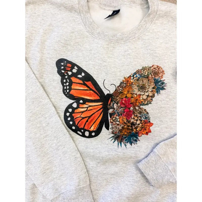 Butterfly Succulent Top - Adult & Kids T-Shirts, Sweatshirts & Hoodies apparel design preview 1
