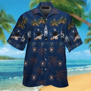Button Houston Astros Hawaiian Beach - Adult & Kids T-Shirts, Sweatshirts & Hoodies apparel design preview 1