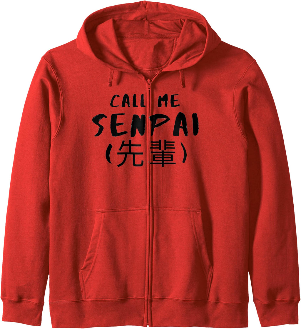 Handcrafted Call Me Senpai Anime Rare Hoodie - Aesthetic Graphic for Adults - T-Shirt, Sweatshirt, Hoodie